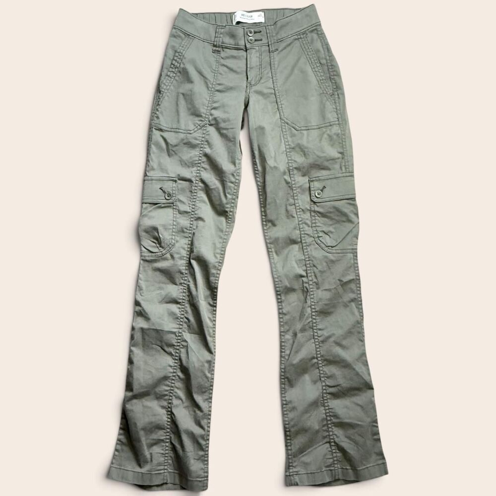 Hollister-co Women's Green and Khaki Trousers